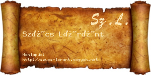 Szűcs Lóránt névjegykártya
