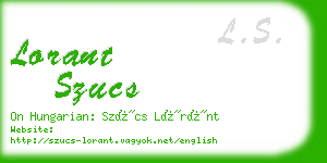 lorant szucs business card