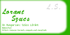 lorant szucs business card